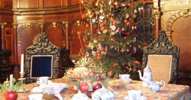 Vánočně vyzdobený Muhlgrubský salón na zámku Hrádek u nechanic